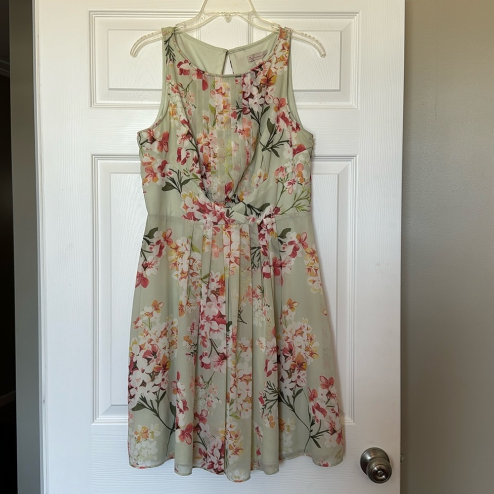 Floral sleeveless dress, size 14